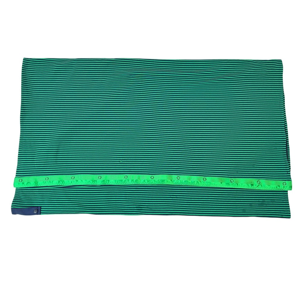 Lululemon Vinyasa Scarf Green Navy Blue‎ Striped Snap Infinity Wrap OS - Picture 3 of 6